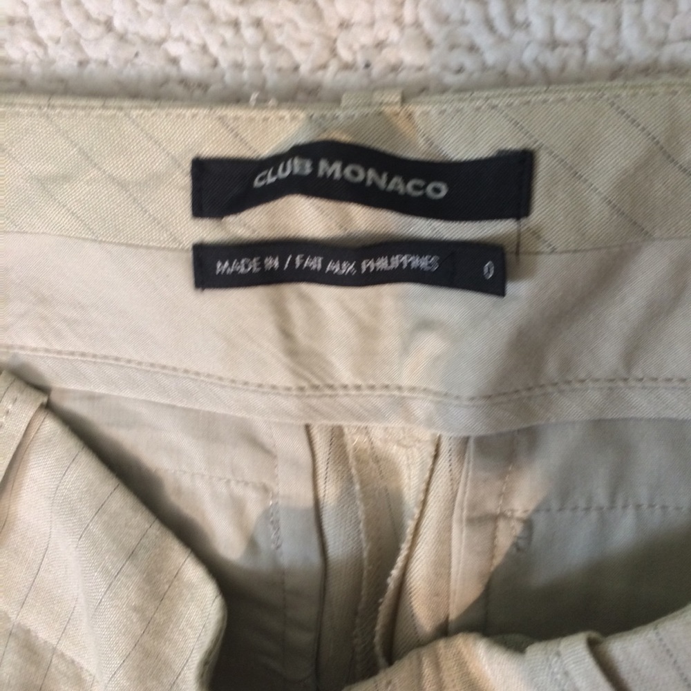 Club Monaco beige striped linen pants sz0 - Picture 6 of 7